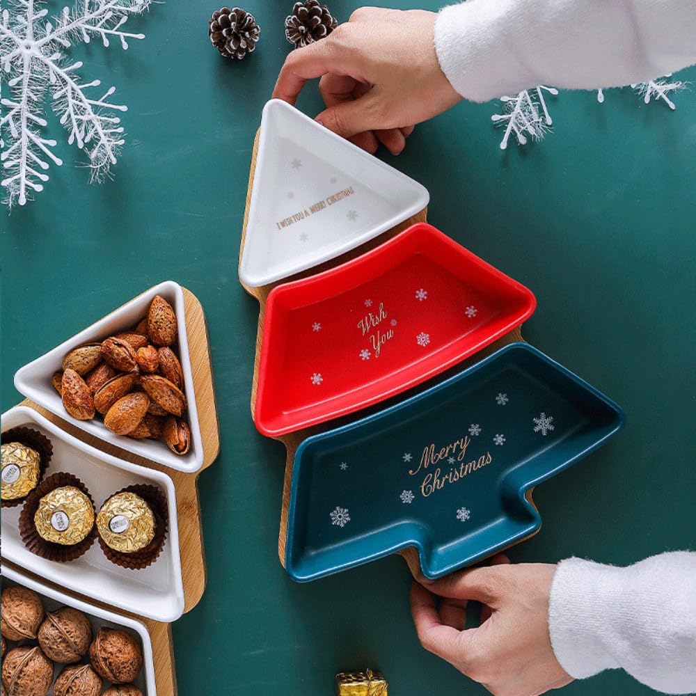 Christmas Ceramic Tree Shaped Snack Tray