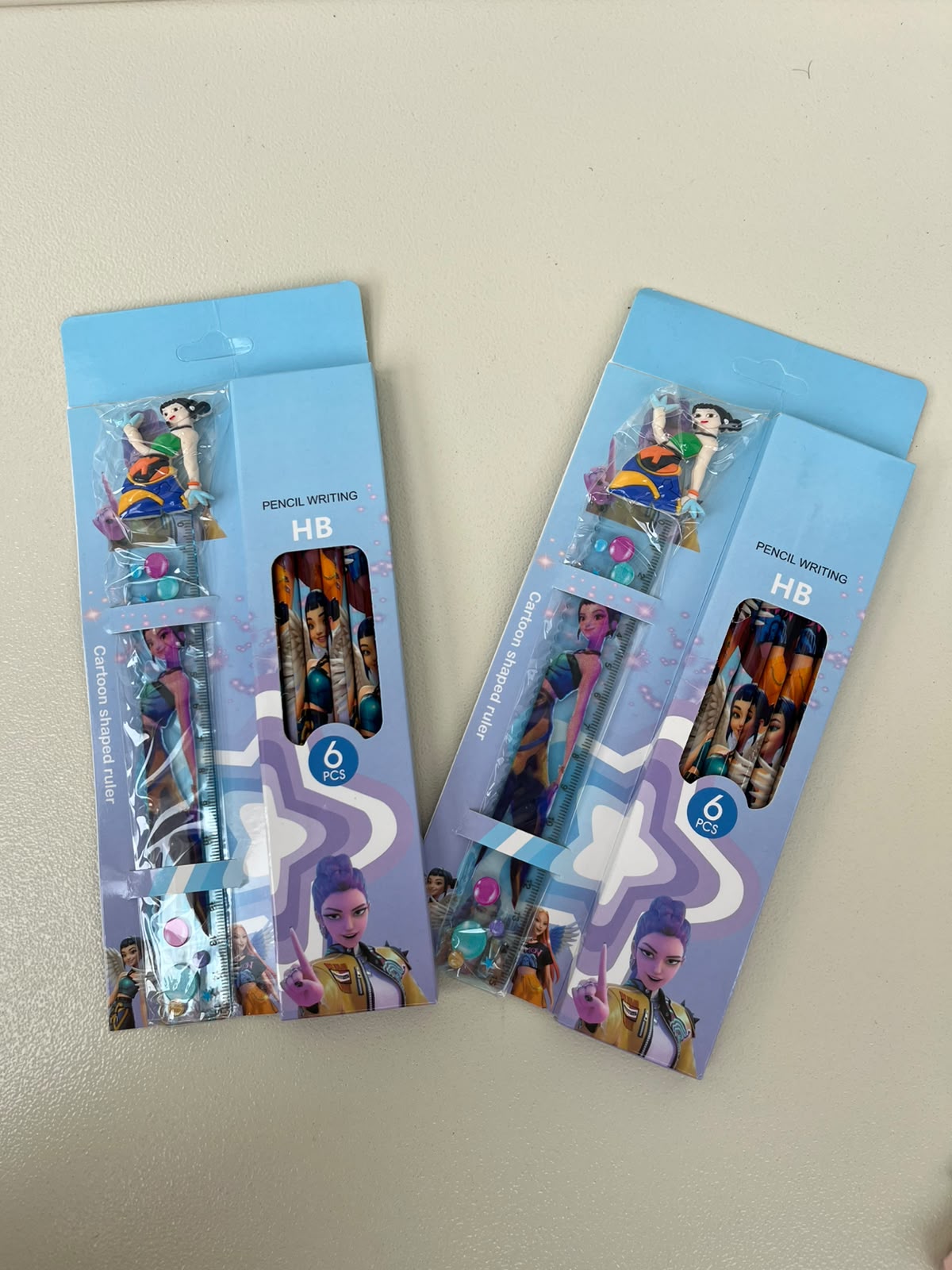 Kpop Demon Hunter Pencils & Ruler Set