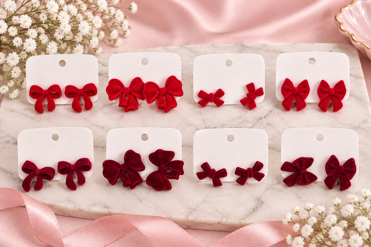 Christmas Velvet Bow Earrings