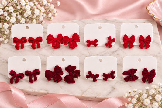 Christmas Velvet Bow Earrings