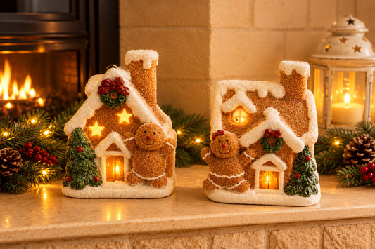 Christmas Gingerbread House with lights