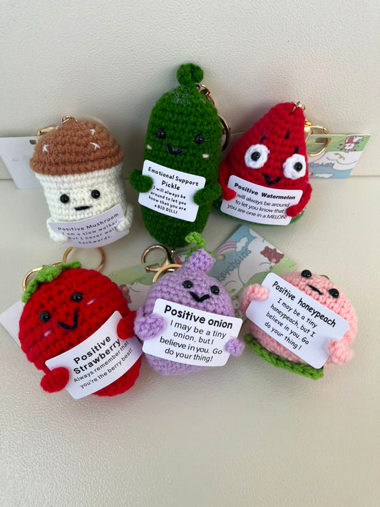 Positive Affirmation Crochet Keychain