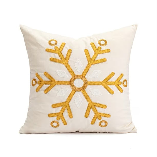 Christmas Embroidered Snowflake Cushion Cover