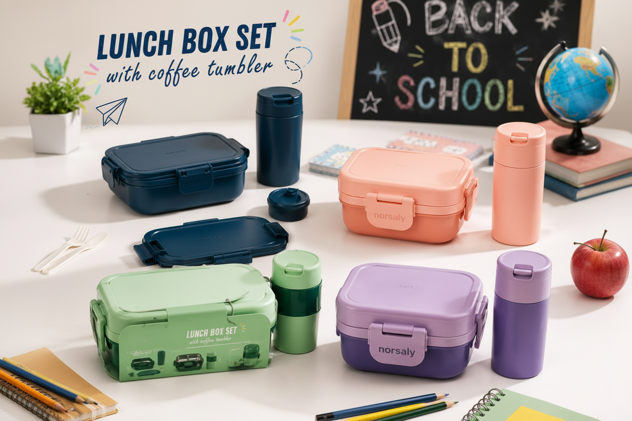 Plastic Lunchbox & Cup Set