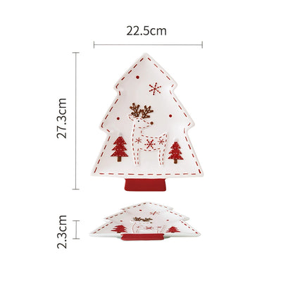Christmas Ceramic Tree Plates