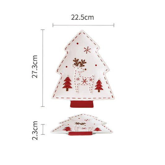Christmas Ceramic Tree Plates