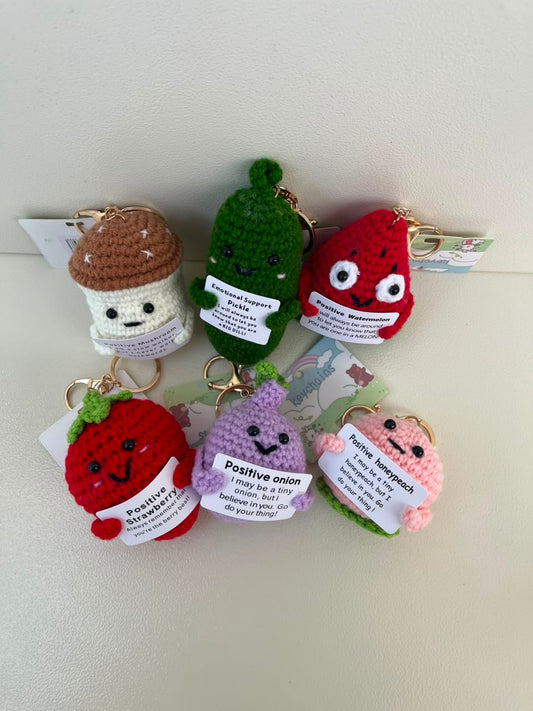 Positive Affirmation Crochet Keychain