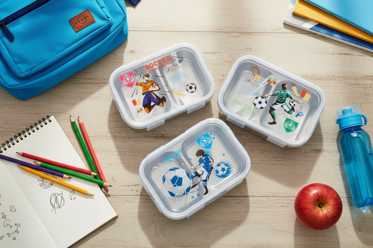 Kids Football Stainless Steel Lunchbox
