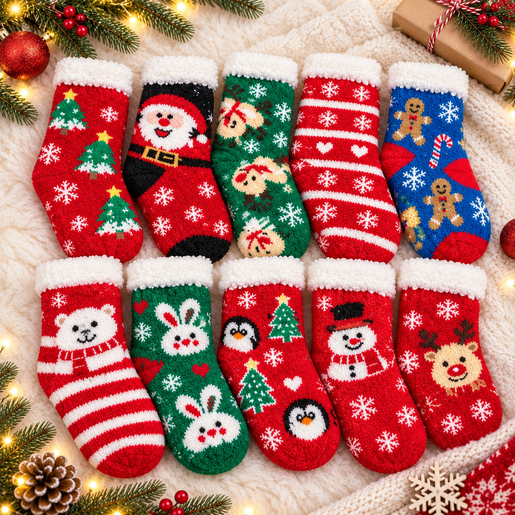 Christmas Kids Slippers Socks