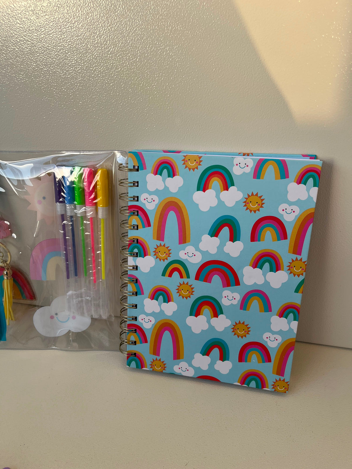 Kids Notebook With Keychain/ Bag Charm, Colorful Pencils & Pencil Case