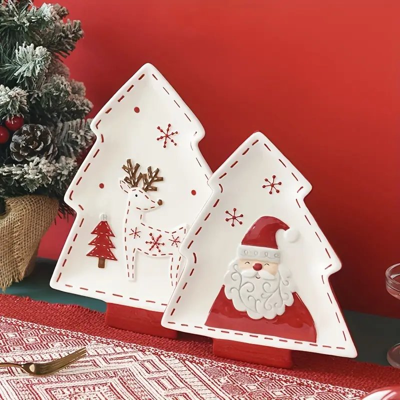 Christmas Ceramic Tree Plates