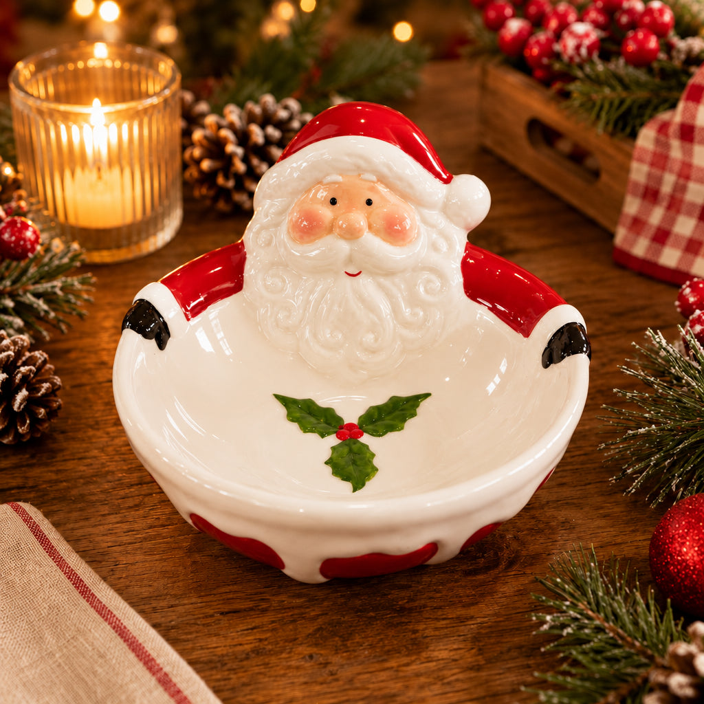 Christmas Ceramic Santa Bowl