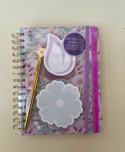 Colorful Notebooks With 2 Sticky Notes, Pencil & Pouch