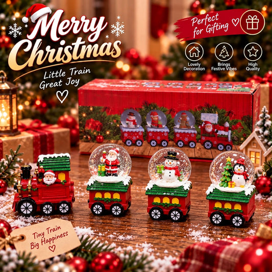 Christmas Snow Globe Train Set Of 4