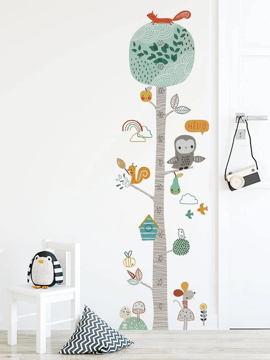 Tree & Animals Growth Chart Wall Decal