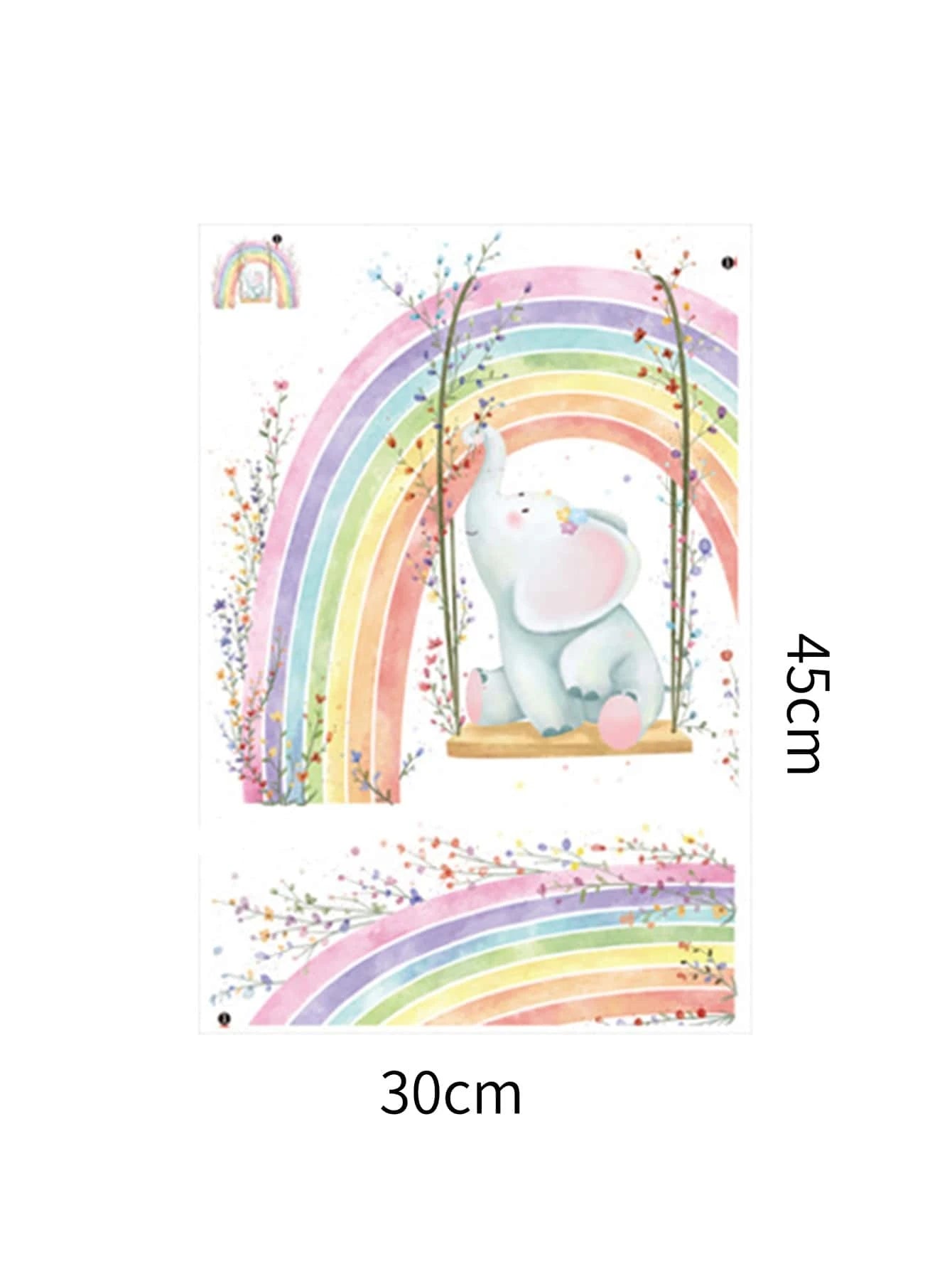 Elephant in a Rainbow Wall Sticker