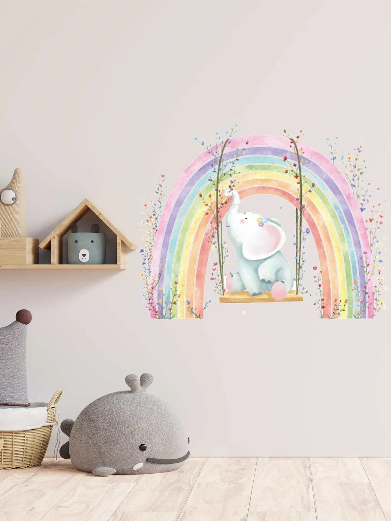 Elephant in a Rainbow Wall Sticker