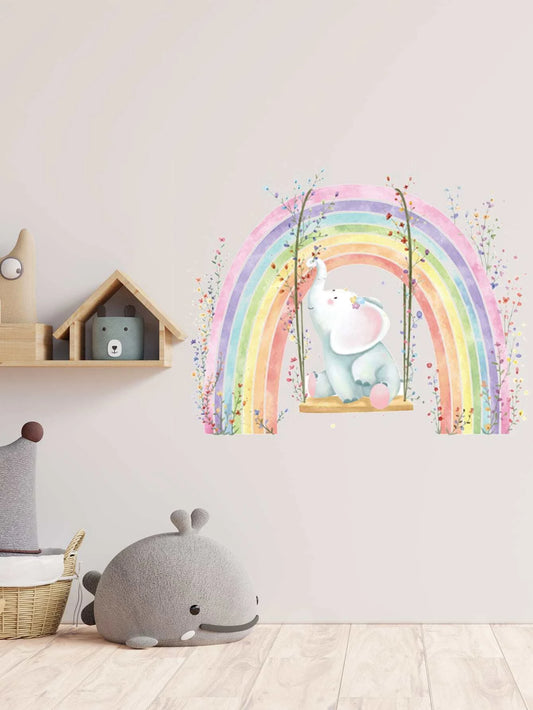 Elephant in a Rainbow Wall Sticker
