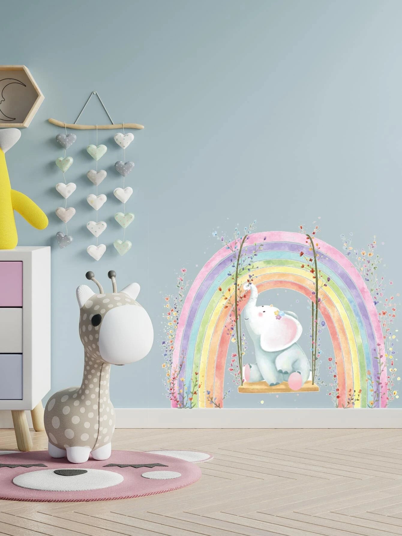 Elephant in a Rainbow Wall Sticker