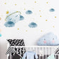 Blue Clouds & Moon and Gold Stars Wall Sticker
