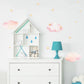 Pink Cloud & Gold Stars Wall Sticker