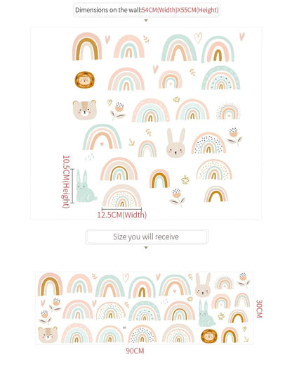 Rainbow & Animals Wall Sticker