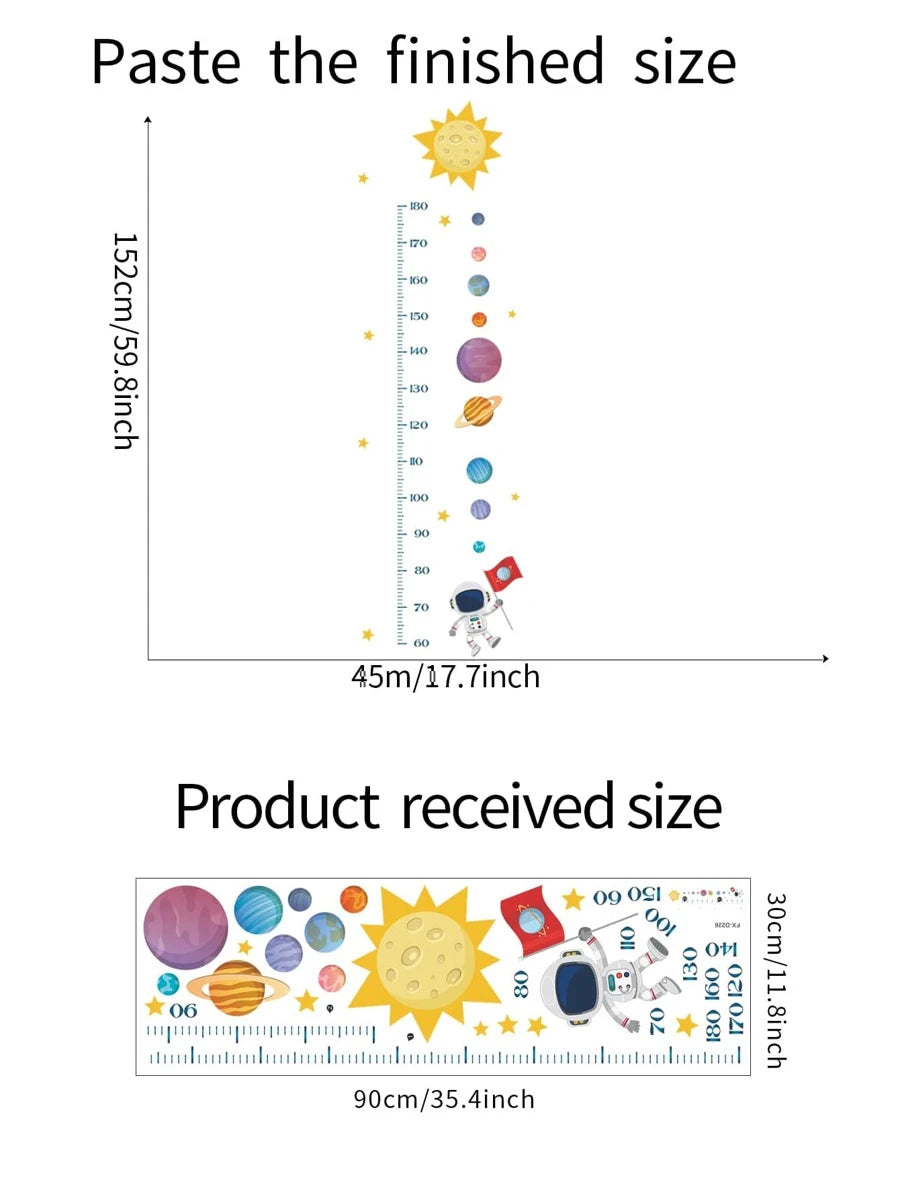 Planets Height Measurement Wall Sticker