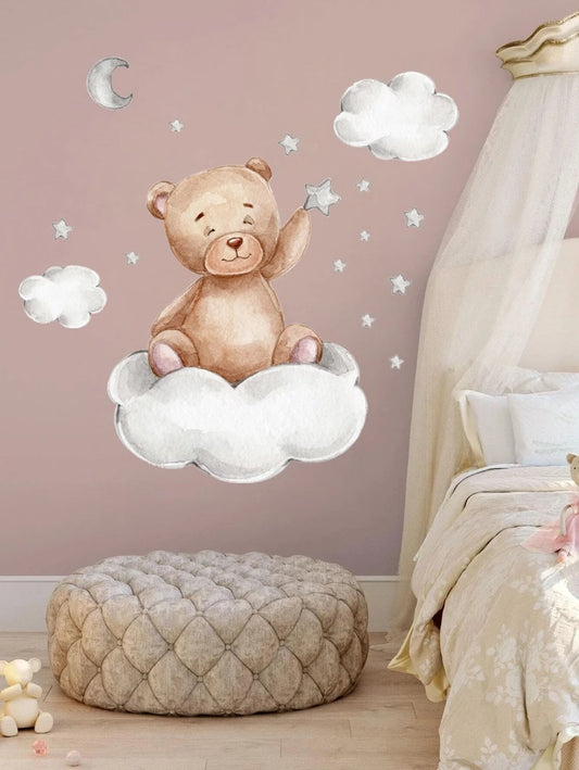 Bear, Stars & Clouds Wall Sticker