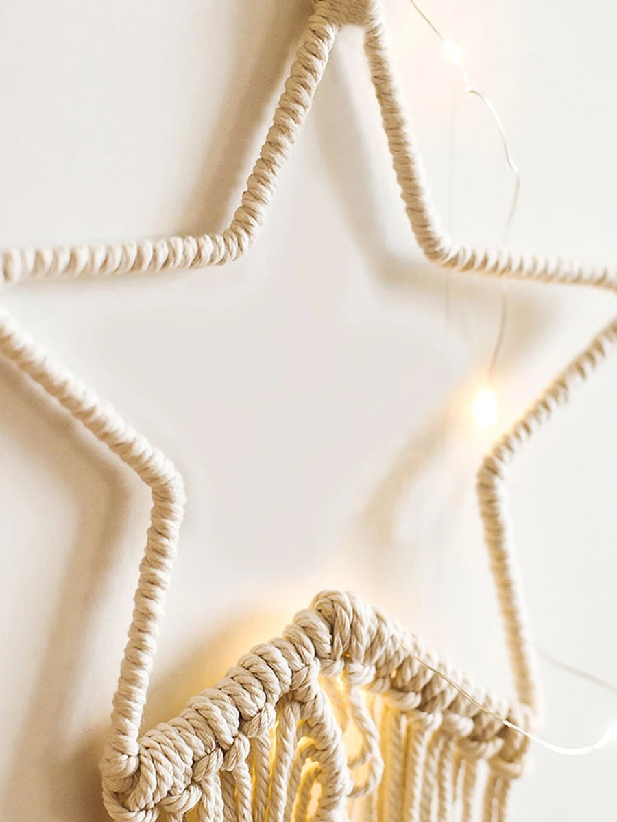 Star & Moon Woven Wall Hanging Decor