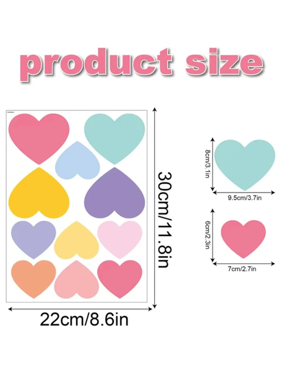 Multicolor Hearts Wall Stickers