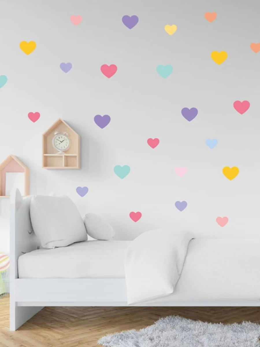 Multicolor Hearts Wall Stickers