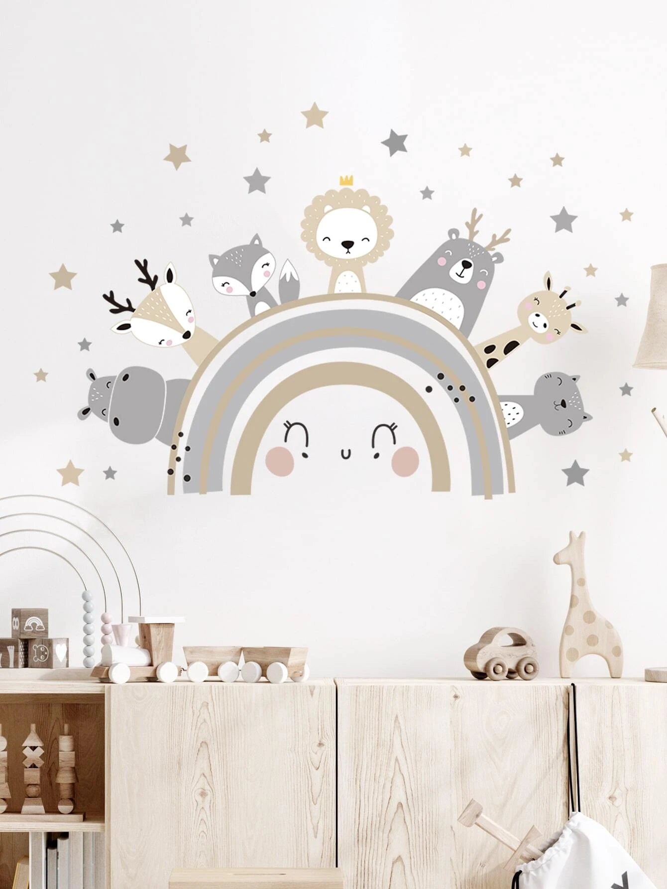 Animals on Rainbow Wall Sticker