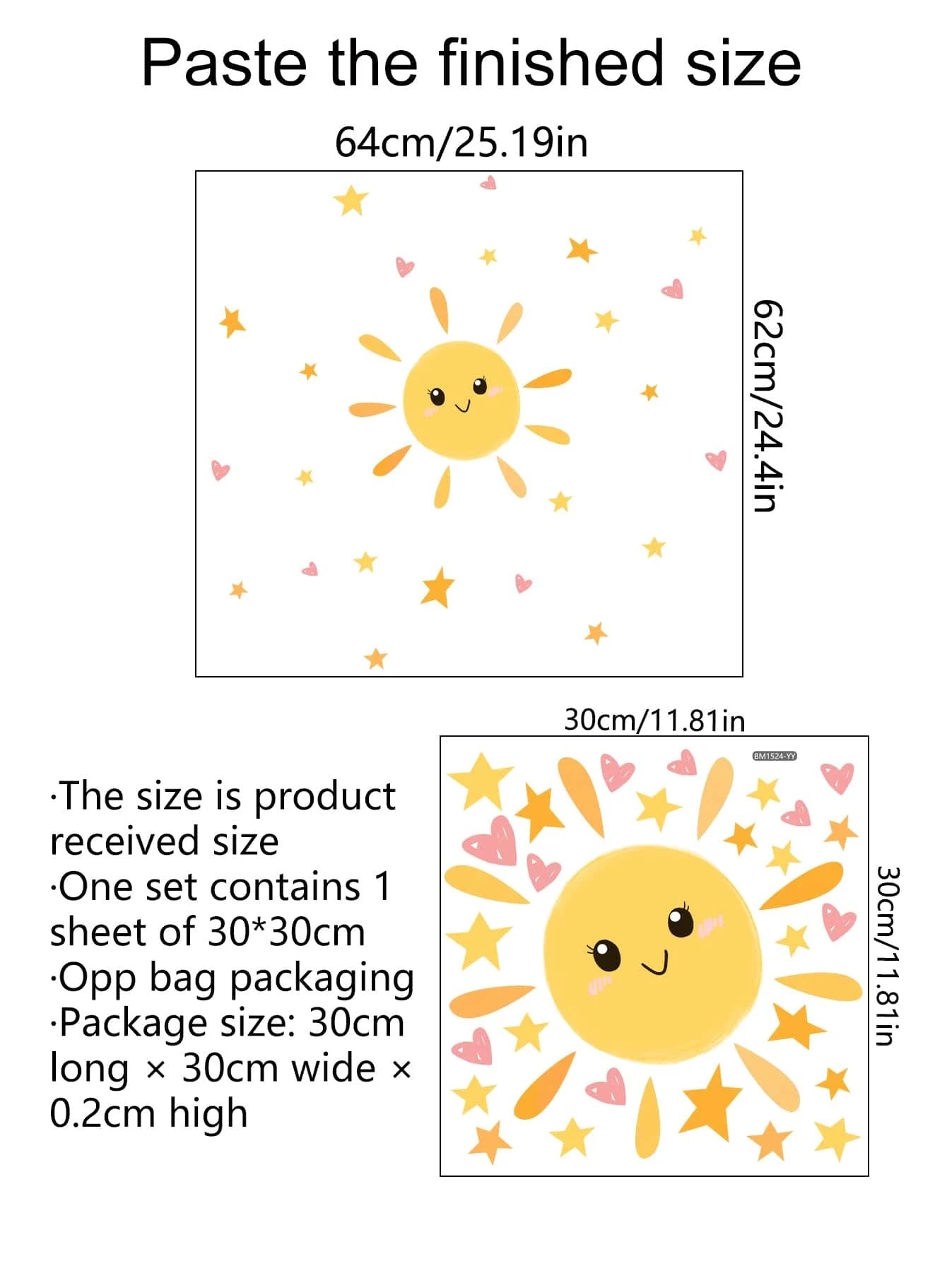 Sun, Stars & Hearts Wall Stickers