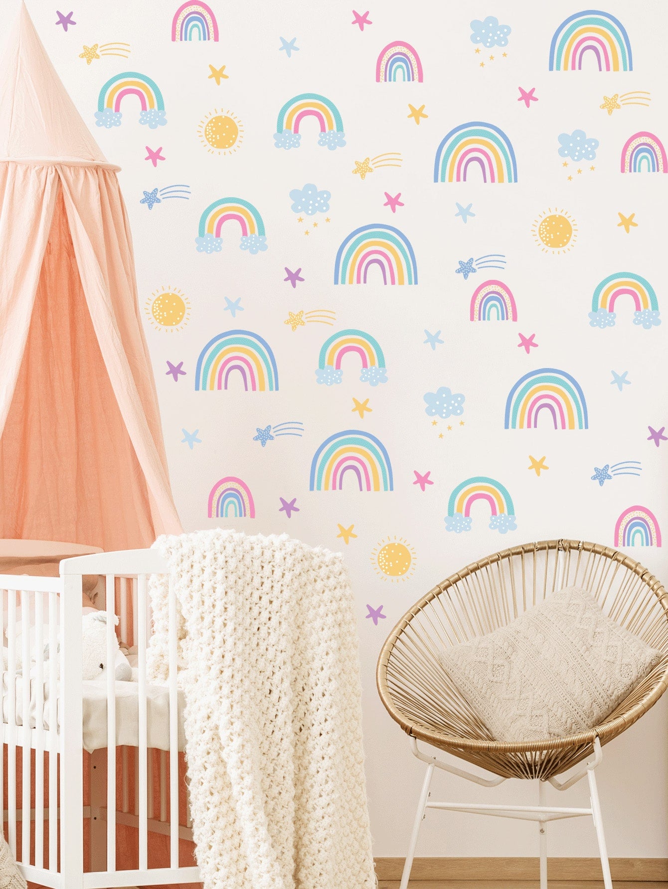 Rainbow, Stars & Cloud Wall Stickers