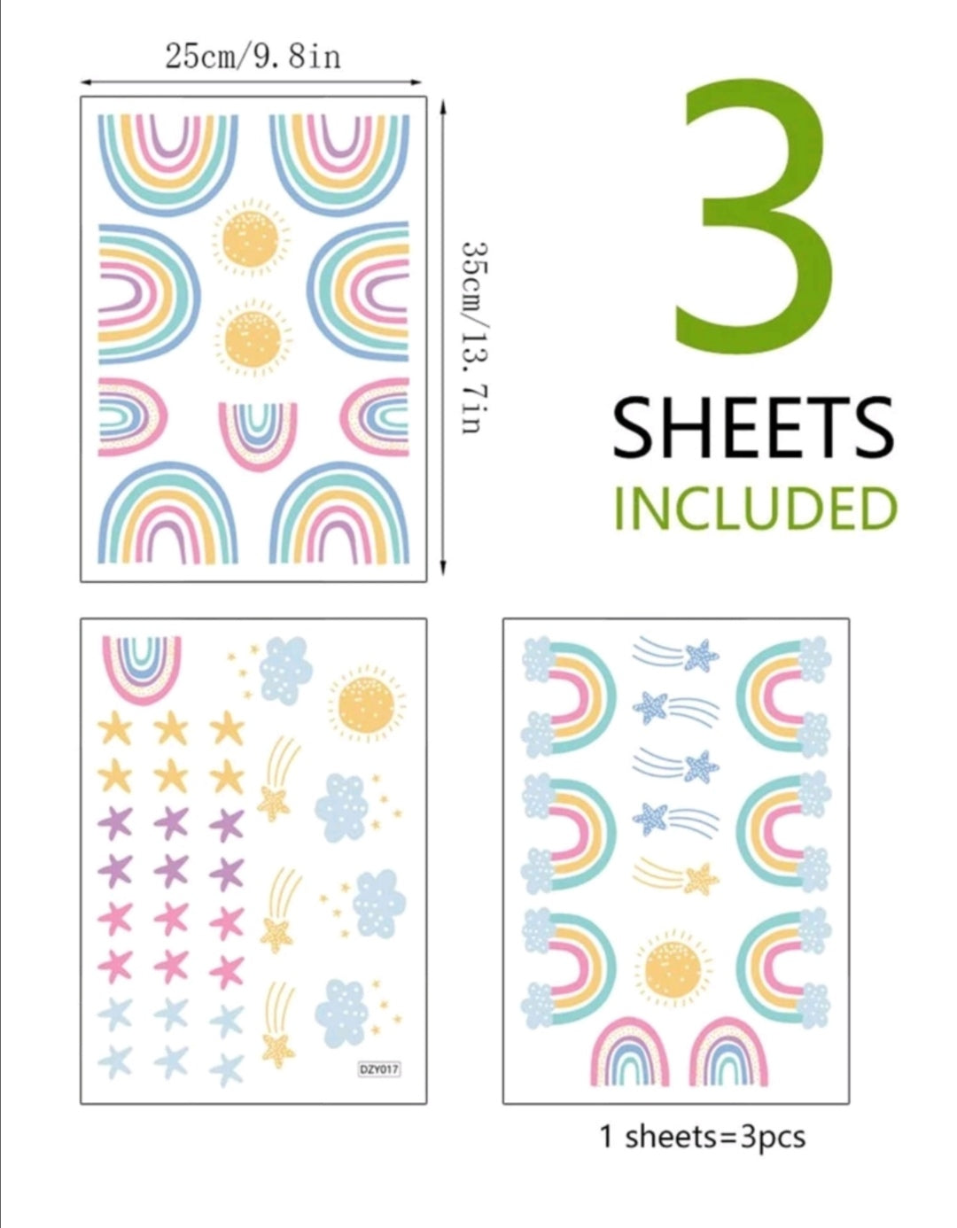 Rainbow, Stars & Cloud Wall Stickers